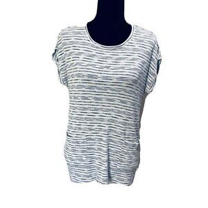 - LOGO by Lori Goldstein split back stretchy tunic top pockets small